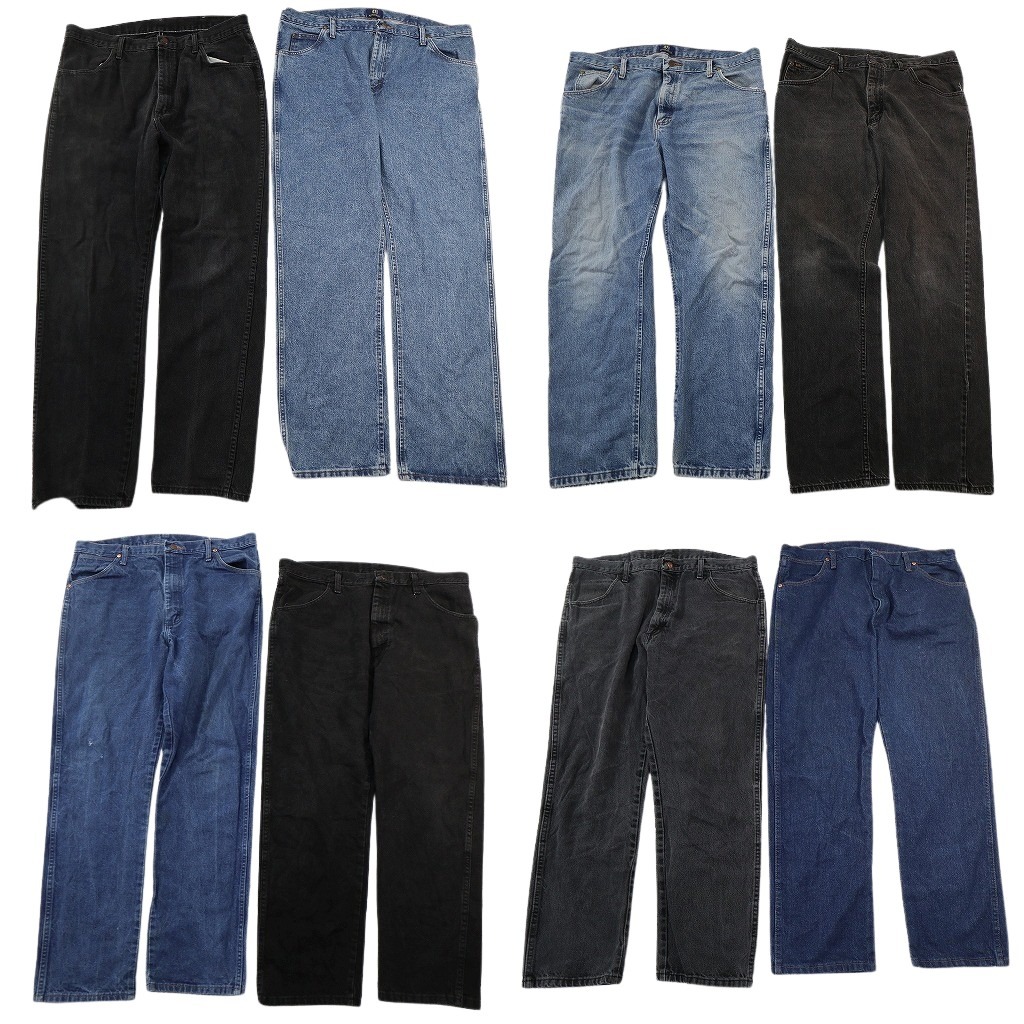 古着卸 まとめ売り ブランド デニムパンツ 8枚セット ( メンズ 38 ) Lee ラングラー ラスラー 中古 古着 NF4286｜YAMAHISA USEDCLOTHINGSHOP