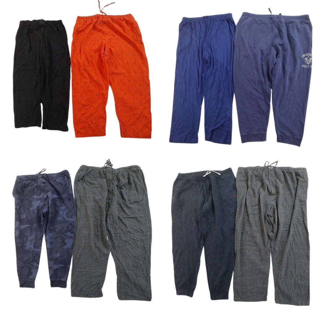 古着卸 まとめ売り ラルフローレン パンツ 8枚セット ( メンズ 3XL/2XL/XL ) スウェットパンツ パジャマパンツ 中古 古着 NF4316|YAMAHISA USEDCLOTHINGSHOP
