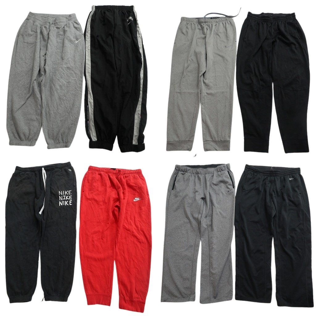 古着卸 まとめ売り NIKE ナイキ パンツ 8枚セット ( メンズ XL ) スウェット ジョガー イージーパンツ サイドライン 中古 古着 NF4450|YAMAHISA USEDCLOTHINGSHOP