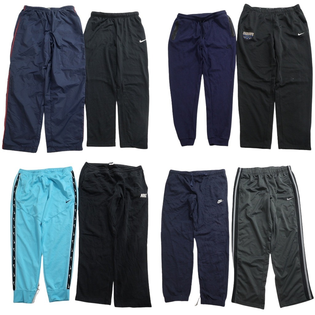 古着卸 まとめ売り NIKE ナイキ パンツ 8枚セット ( メンズ XL ) イージーパンツ ジャージ スウェット スウォッシュロゴ 中古 古着 NF4451｜YAMAHISA USEDCLOTHINGSHOP