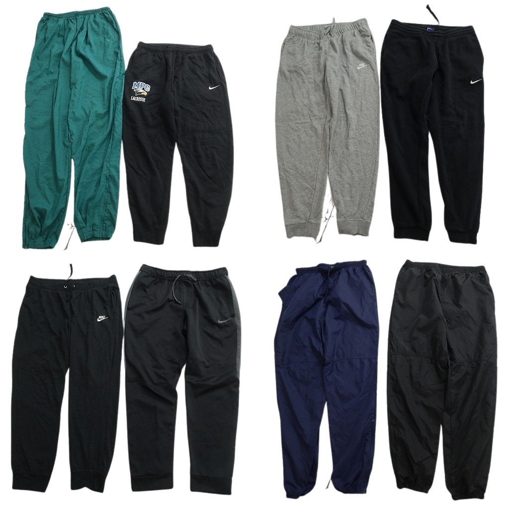 古着卸 まとめ売り NIKE ナイキ パンツ 8枚セット ( メンズ L ) ナイロン スウォッシュロゴ スウェット 中古 古着 NF4456｜YAMAHISA USEDCLOTHINGSHOP