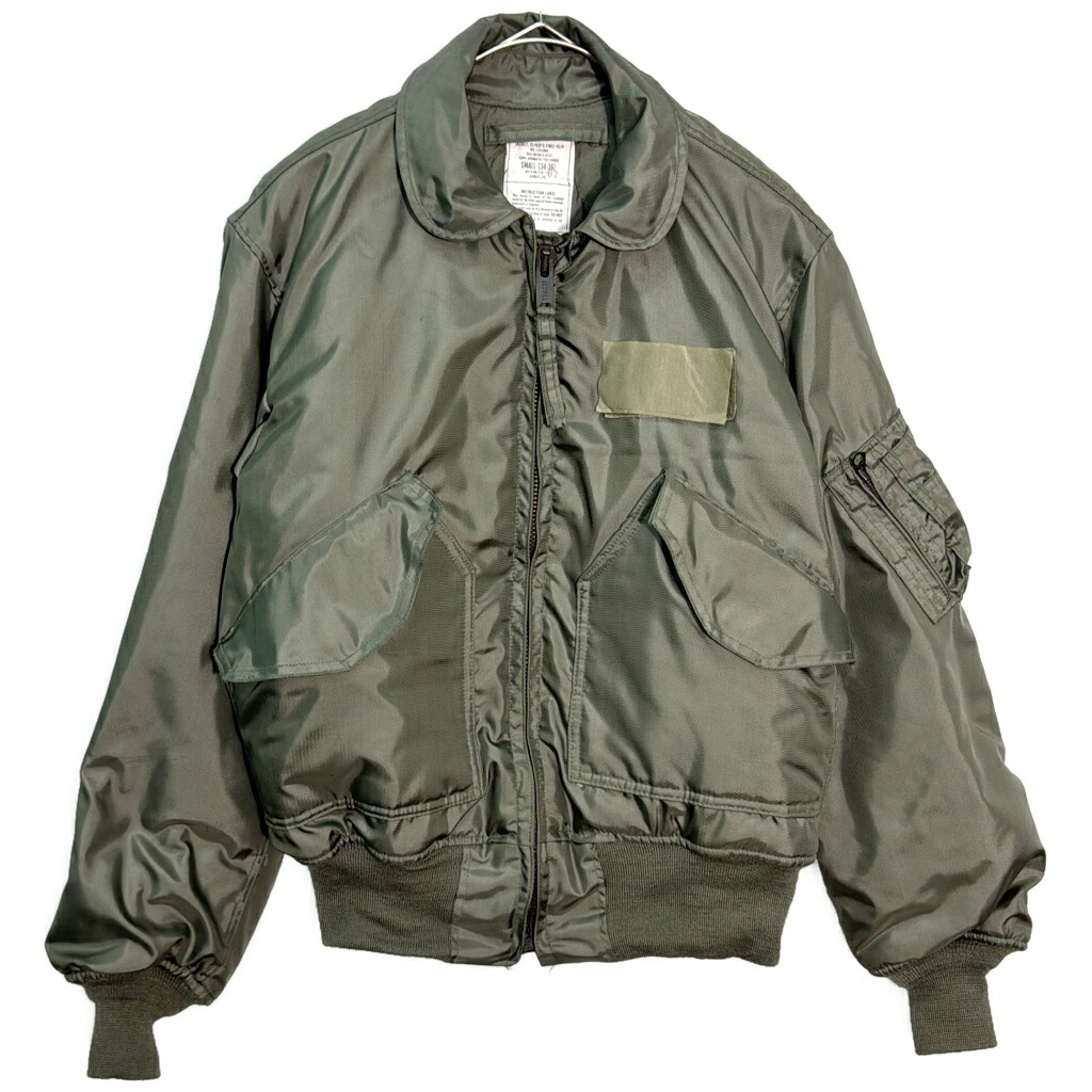 80年代 米軍実物 U.S.AIRFORCE USAF CWU-45/P フライトジャケット ミリタリー セージグリーン(メンズ SMALL)中古 古着 Y6494｜YAMAHISA USEDCLOTHINGSHOP 24,492円