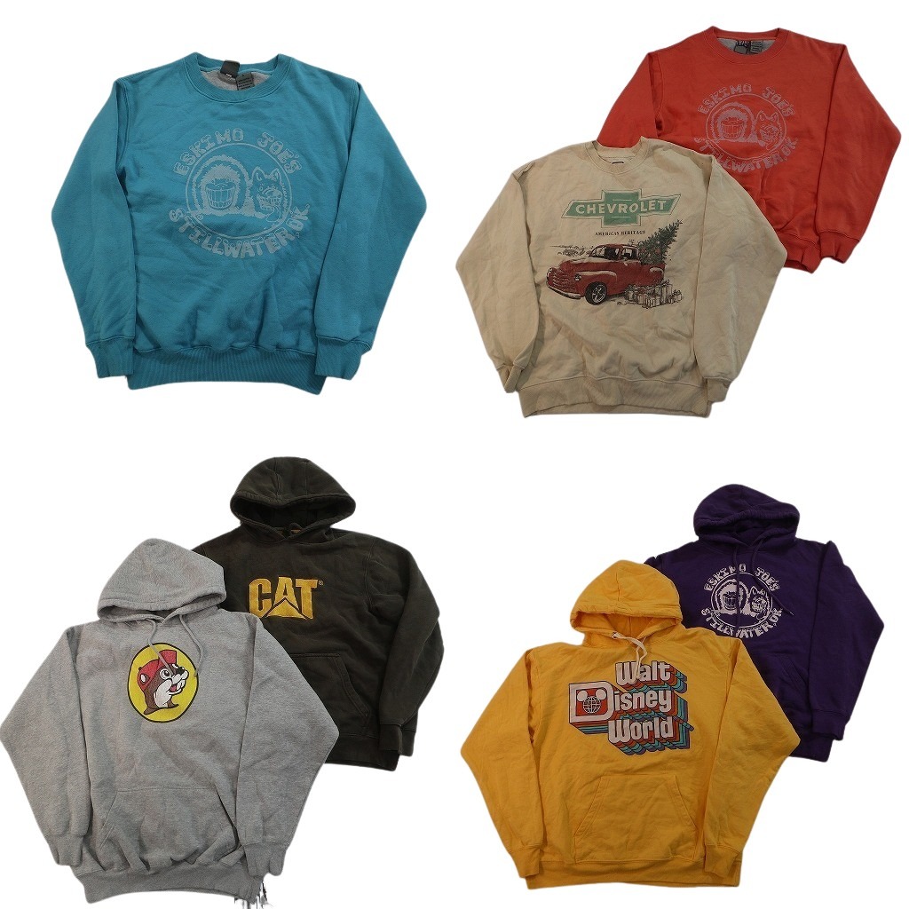 古着卸 まとめ売り 企業 スウェット 7枚セット ( メンズ S/M ) エスキモージョーズ CAT CHEVROLET 中古 古着 NF5689|YAMAHISA USEDCLOTHINGSHOP