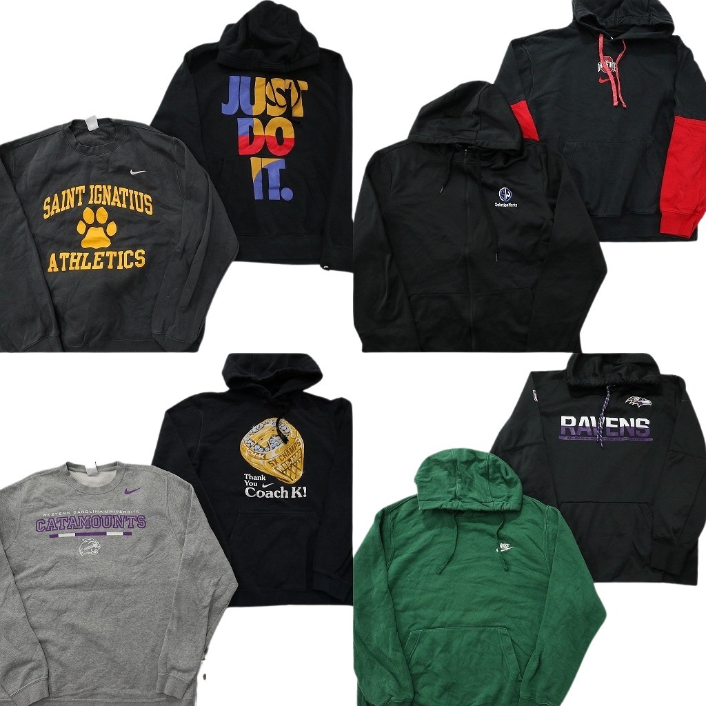 古着卸 まとめ売り NIKE ナイキ スウェット 8枚セット ( メンズ L ) プロチーム NFL バイカラー フーディー 中古 古着 NF5821|YAMAHISA USEDCLOTHINGSHOP