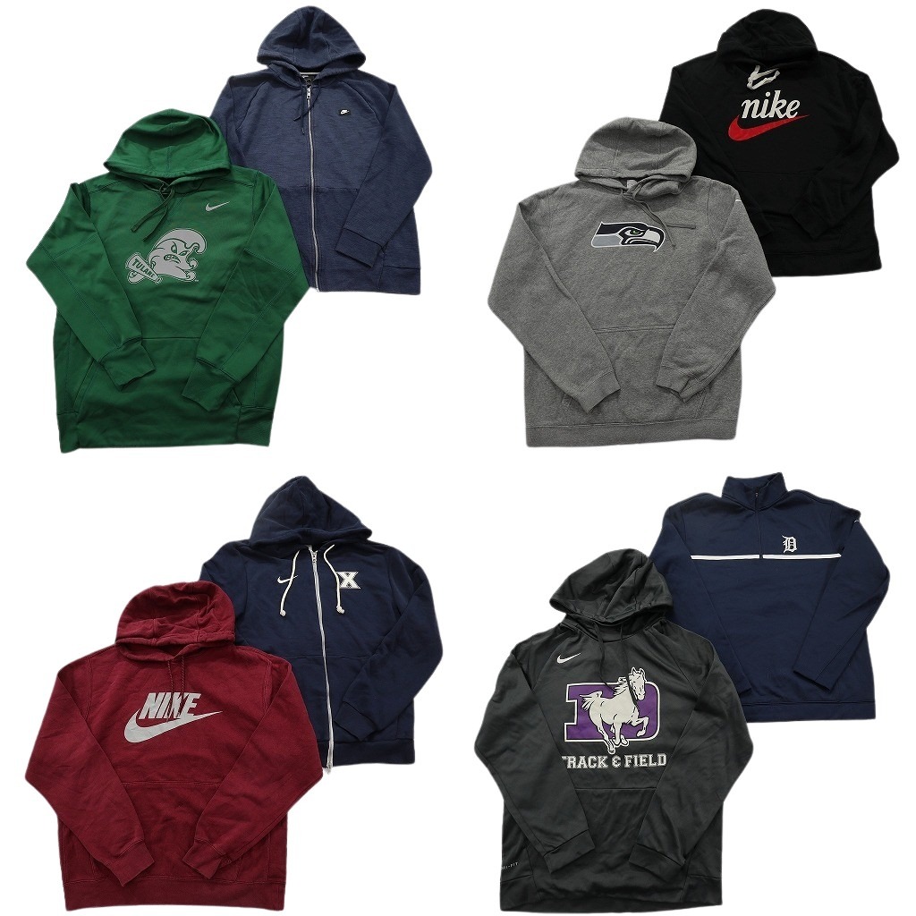 古着卸 まとめ売り NIKE ナイキ スウェット 8枚セット ( メンズ M ) ハーフジップ フーディー プロチーム NFL 中古 古着 NF5844|YAMAHISA USEDCLOTHINGSHOP