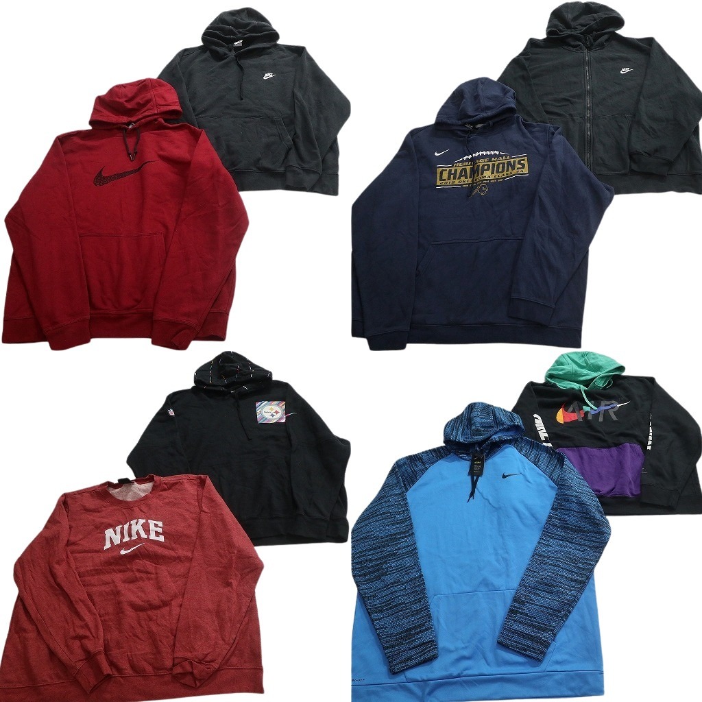 古着卸 まとめ売り NIKE ナイキ スウェット 8枚セット ( メンズ 2XL/3XL/4XL ) プロチーム NFL フルジップ スウォッシュロゴ 中古 NF5866|YAMAHISA USEDCLOTHINGSHOP