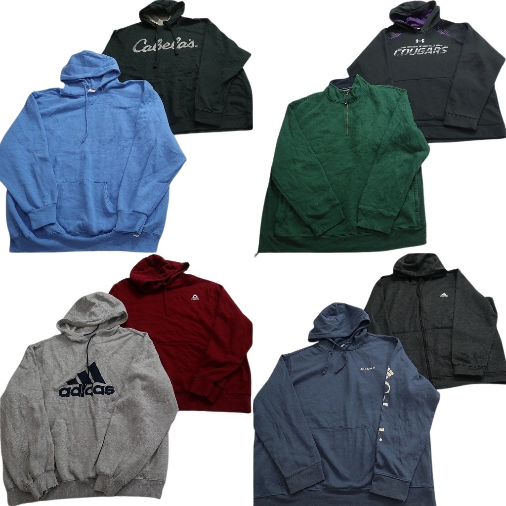 古着卸 まとめ売り ブランド スウェット 8枚セット ( メンズ 2XL ) コロンビア カベラス リーボック ノーティカ アディダス 中古 NF5961|YAMAHISA USEDCLOTHINGSHOP