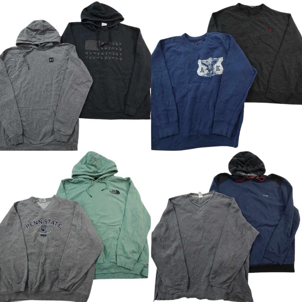 古着卸 ブランド スウェット 8枚セット ( メンズ 2XL ) コロンビア ノースフェイス ラルフローレン カルバンクライン 中古 古着 NF5985|YAMAHISA USEDCLOTHINGSHOP