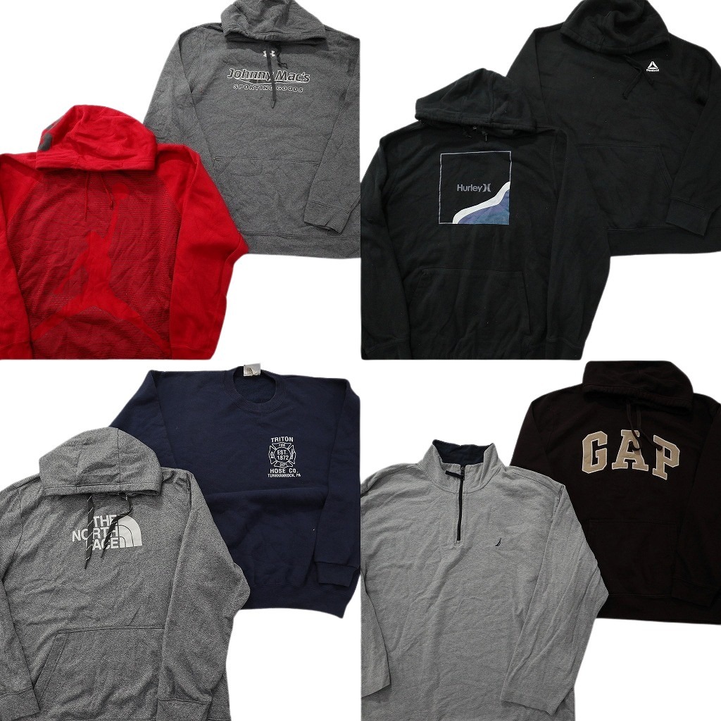 古着卸 まとめ売り ブランド スウェット 8枚セット ( メンズ 2XL ) ノースフェイス ノーティカ LEE GAP ジョーダン 中古 古着 NF6001|YAMAHISA USEDCLOTHINGSHOP