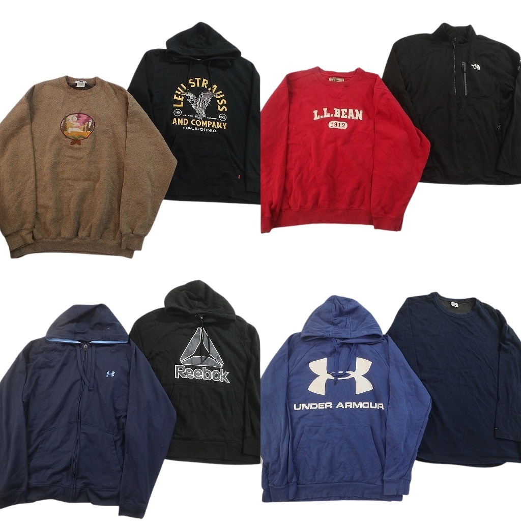 古着卸 まとめ売り ブランド スウェット 8枚セット ( メンズ XL ) ノースフェイス コロンビア LEE リーバイス リーボック 中古 古着 NF6023|YAMAHISA USEDCLOTHINGSHOP
