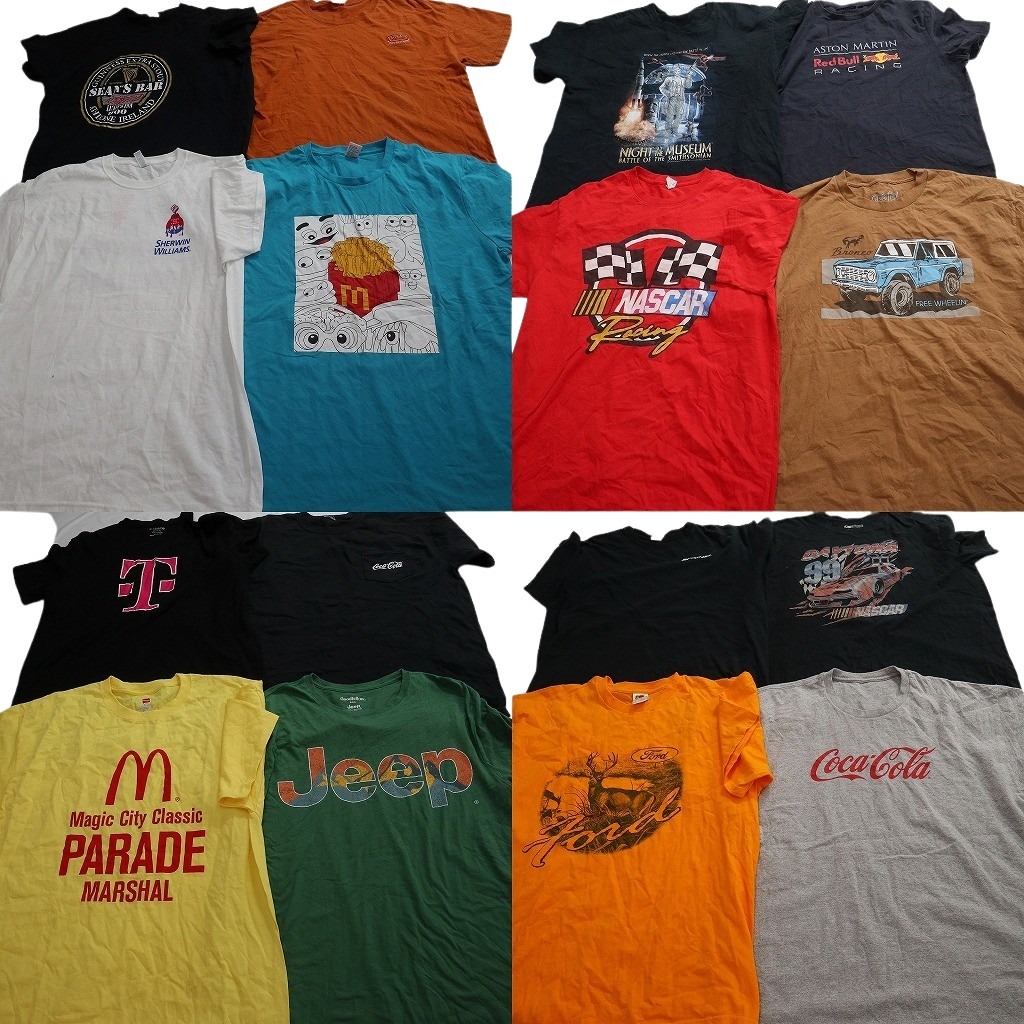 古着卸 まとめ売り 企業 Tシャツ 16枚セット ( メンズ XL ) マクドナルド コカ・コーラ Ｔモバイル 中古 古着 NF6701｜YAMAHISA USEDCLOTHINGSHOP