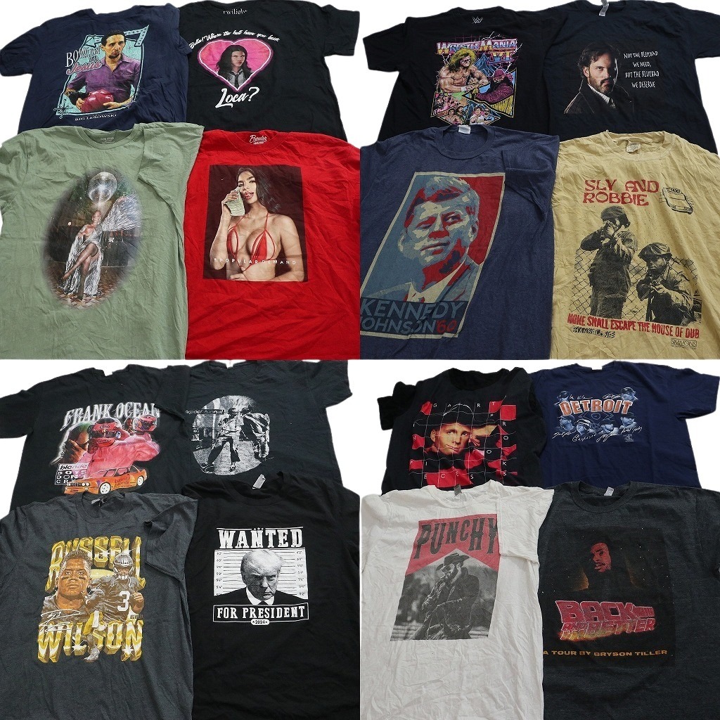 古着卸 まとめ売り 人物 Tシャツ 16枚セット ( メンズ L ) ドナルド・トランプ アメリカンフットボール ケネディ 中古 古着 NF6717｜YAMAHISA USEDCLOTHINGSHOP
