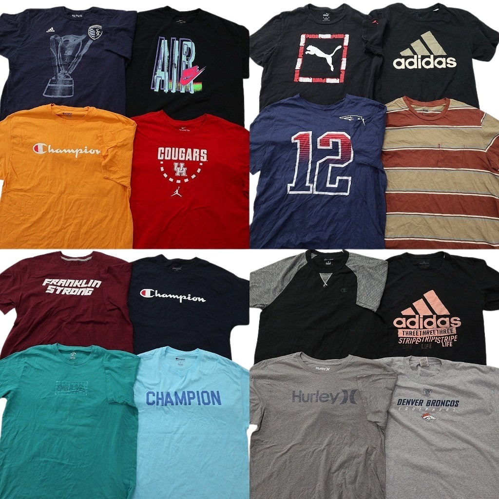 古着卸 まとめ売り ブランドMIX Tシャツ 16枚セット ( メンズ XL ) NIKE アンダーアーマー チャンピオン アディダス 中古 古着 NF6773｜YAMAHISA USEDCLOTHINGSHOP
