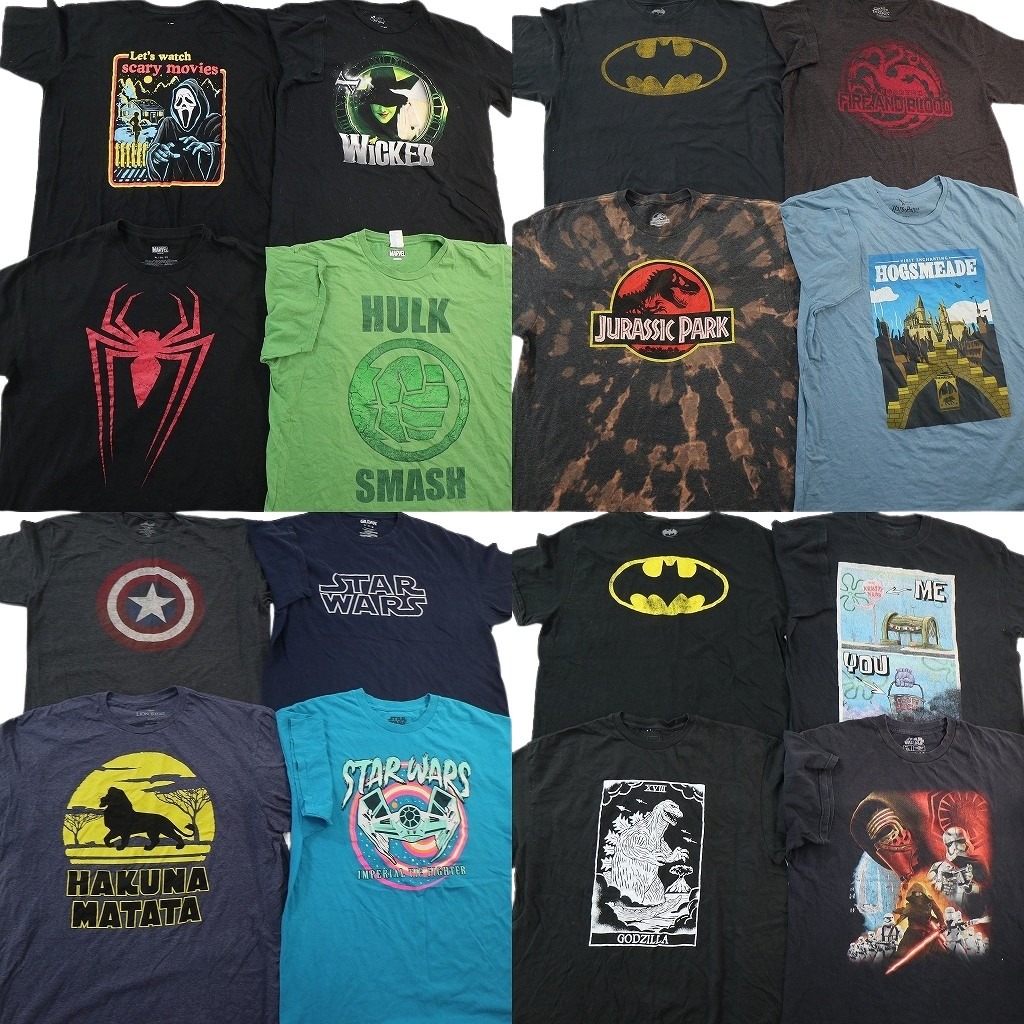 古着卸 まとめ売り 映画・ドラマ Tシャツ 16枚セット ( メンズ XL ) スクリーム ウィキッド ハルク スパイダーマン 中古 古着 NF6869｜YAMAHISA USEDCLOTHINGSHOP 13,392円
