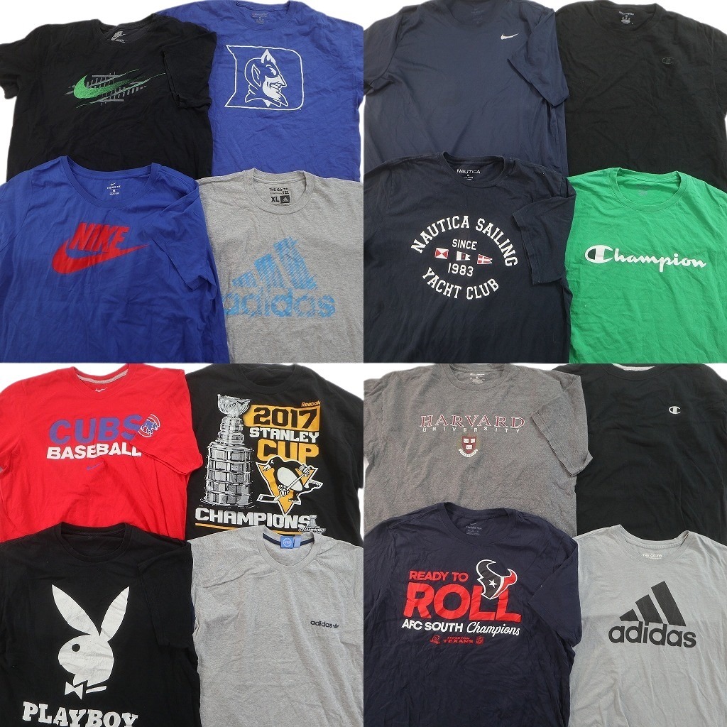 古着卸 まとめ売り ブランドMIX Tシャツ 16枚セット ( メンズ XL ) NIKE アディダス チャンピオン ノーティカ 中古 古着 NF6884｜YAMAHISA USEDCLOTHINGSHOP