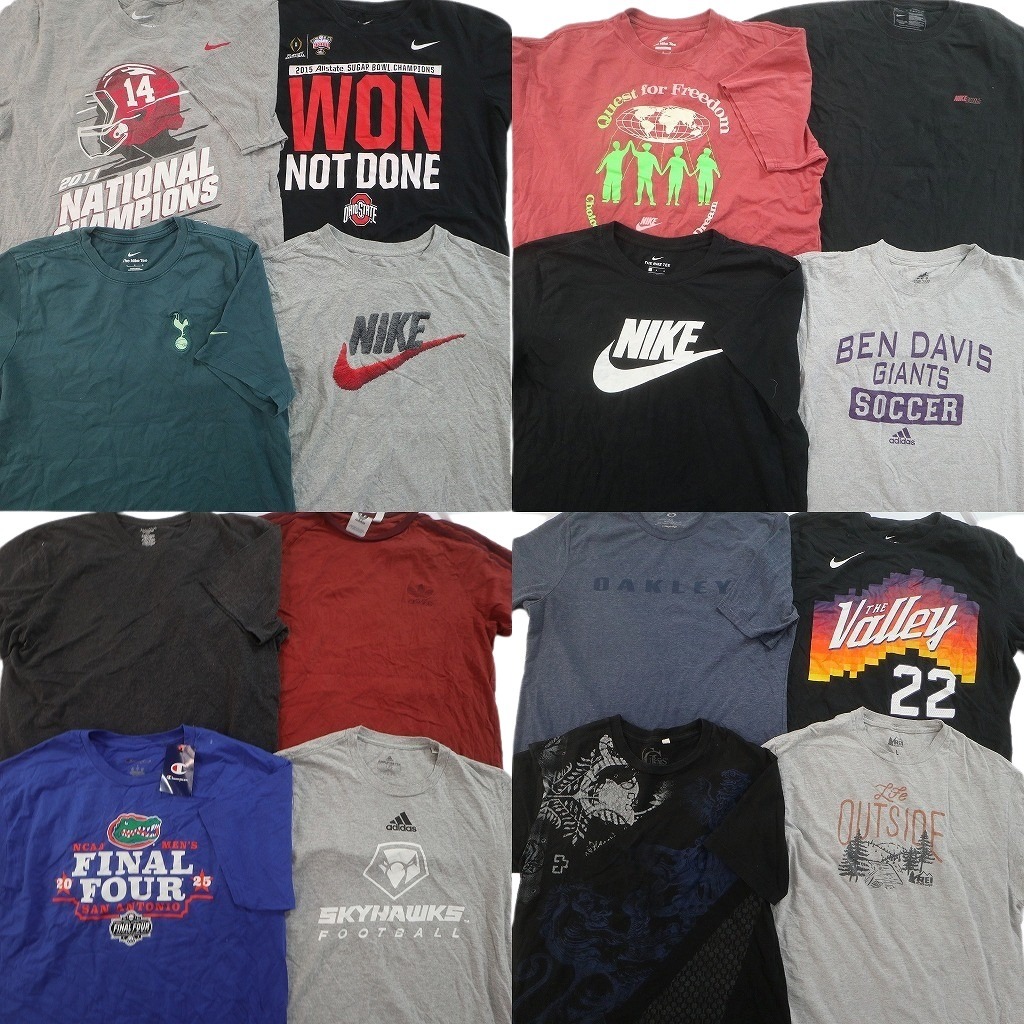 古着卸 まとめ売り ブランドMIX Tシャツ 16枚セット ( メンズ L ) NIKE アディダス チャンピオン ノーティカ 中古 古着 NF6889｜YAMAHISA USEDCLOTHINGSHOP