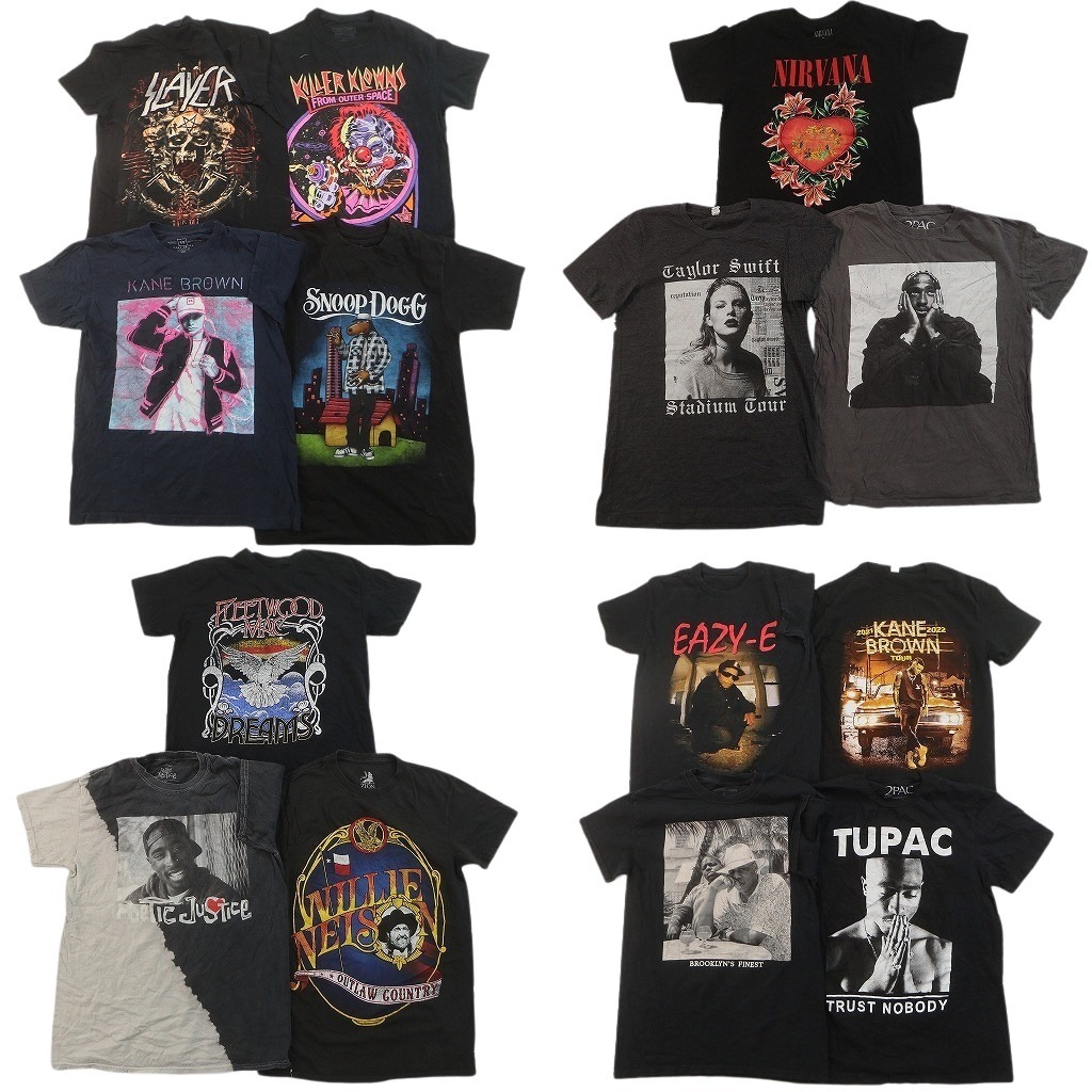 古着卸 まとめ売り 音楽・バンド Tシャツ 14枚セット ( メンズ S ) 2PAC ニルヴァーナ スヌープドッグ 人物 中古 古着 NF7085｜YAMAHISA USEDCLOTHINGSHOP