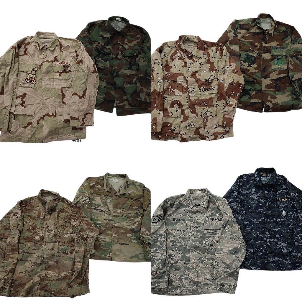 古着卸 まとめ売り ミリタリー フィールドジャケット 8枚セット ( メンズ L ) ウットランドカモ マルチカモ デジタルカモ 中古 古着 NF7169｜YAMAHISA USEDCLOTHINGSHOP