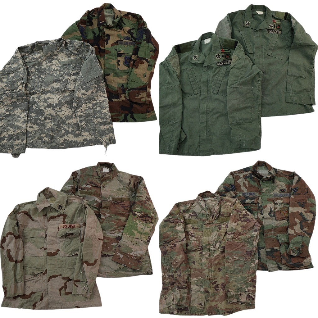 古着卸 まとめ売り ミリタリー フィールドジャケット 8枚セット ( メンズ S ) ウッドランド デジカモ マルチカム ARMY 中古 古着 NF7193｜YAMAHISA USEDCLOTHINGSHOP