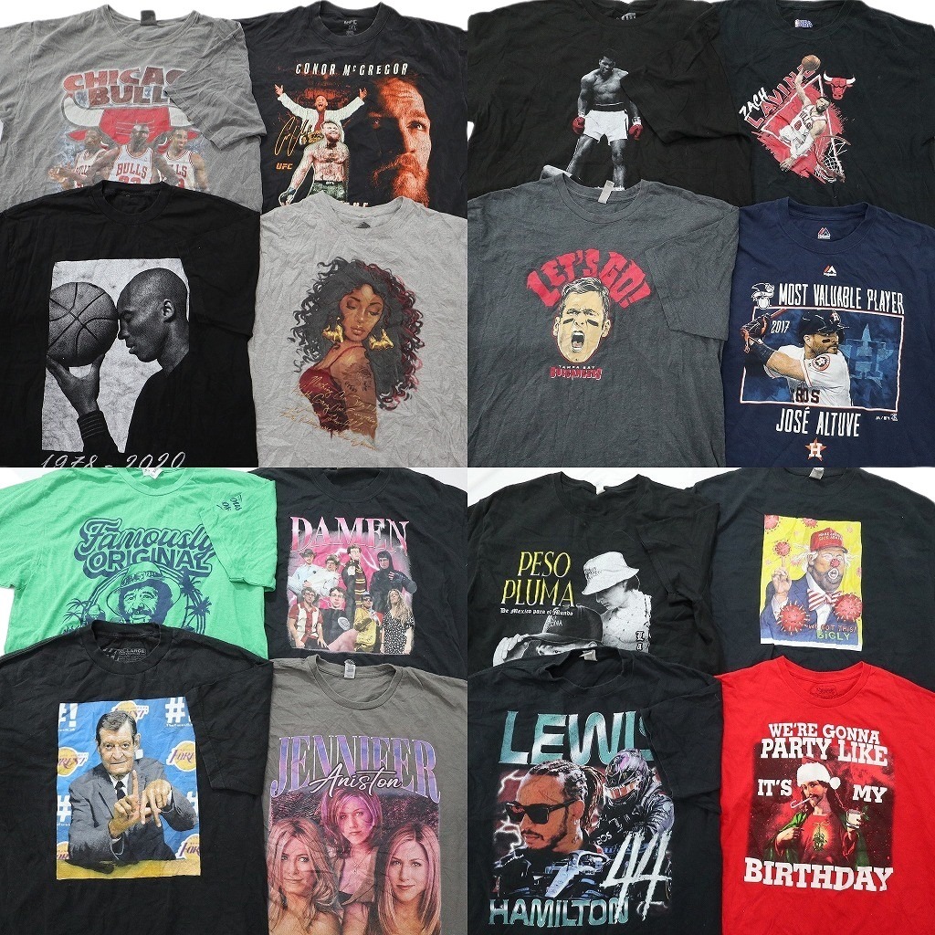 古着卸 まとめ売り 人物 Tシャツ 16枚セット ( メンズ XL ) モハメド・アリ ホセ・アルトゥーベ ザック・ラビーン 中古 古着 NF7551｜YAMAHISA USEDCLOTHINGSHOP