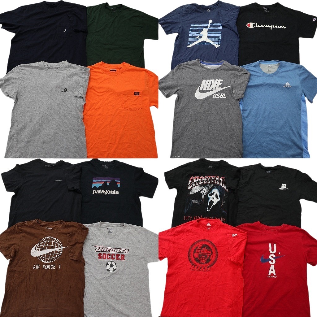 古着卸 まとめ売り ブランドMIX Tシャツ 16枚セット ( メンズ Ｍ ) ノースフェイス ノーティカ パタゴニア ラングラー 中古 古着 NF7647｜YAMAHISA USEDCLOTHINGSHOP