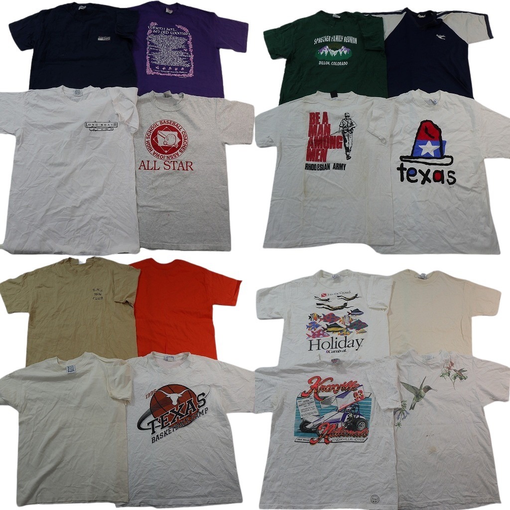 古着卸 まとめ売り ヴィンテージ シングルステッチ Tシャツ 16枚セット ( メンズ L ) リーボック ヘインズ オニータ 中古 古着 NF7688｜YAMAHISA USEDCLOTHINGSHOP