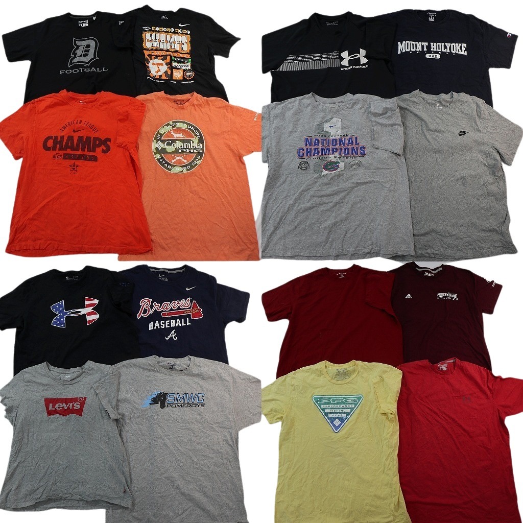 古着卸 まとめ売り ブランドMIX Tシャツ 16枚セット ( メンズ XL ) コロンビア アンダーアーマー ナイキ チャンピオン 中古 古着 NF7693｜YAMAHISA USEDCLOTHINGSHOP
