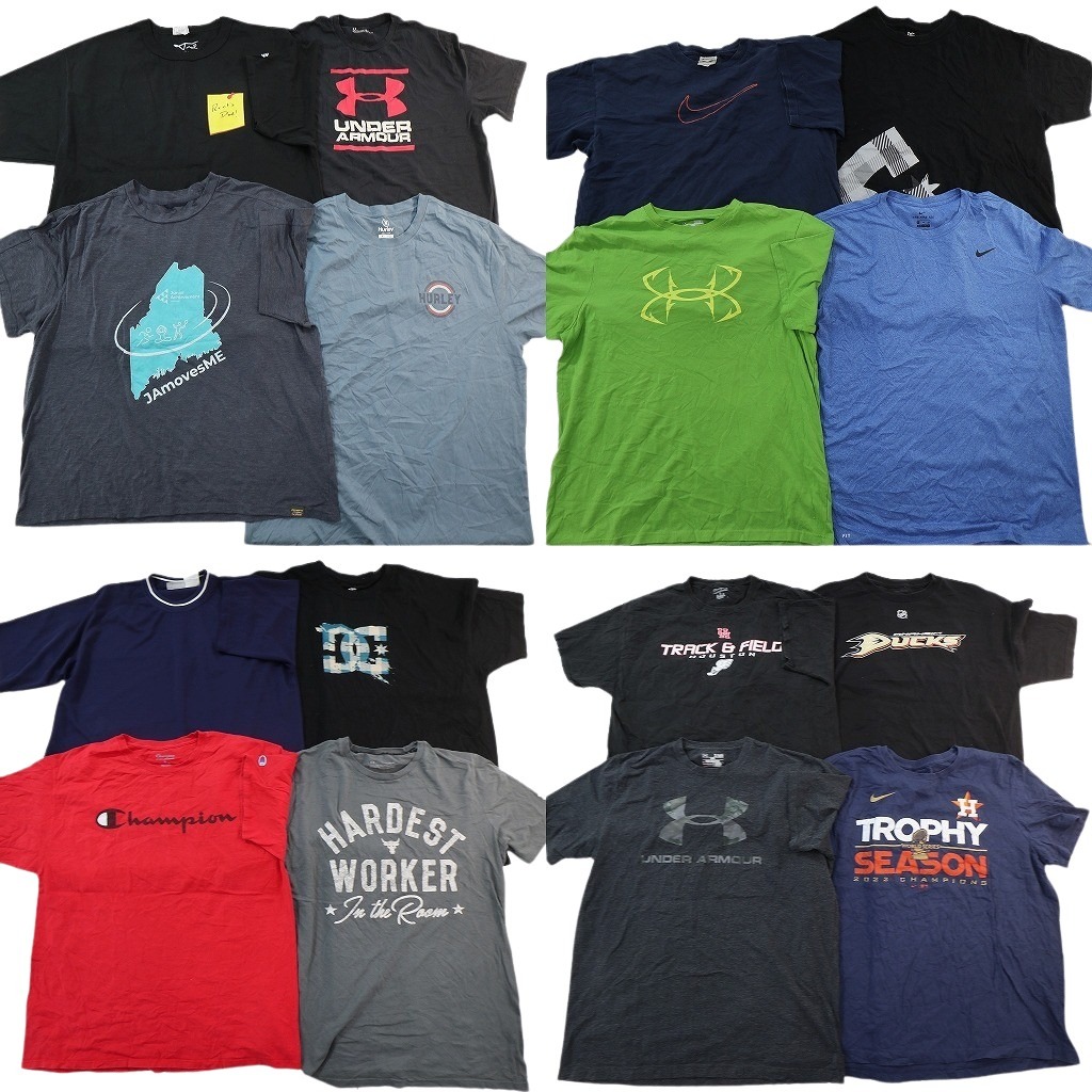 古着卸 まとめ売り ブランドMIX Tシャツ 16枚セット ( メンズ XL ) エルエルビーン アンダーアーマー ナイキ チャンピオン 中古 NF7697｜YAMAHISA USEDCLOTHINGSHOP
