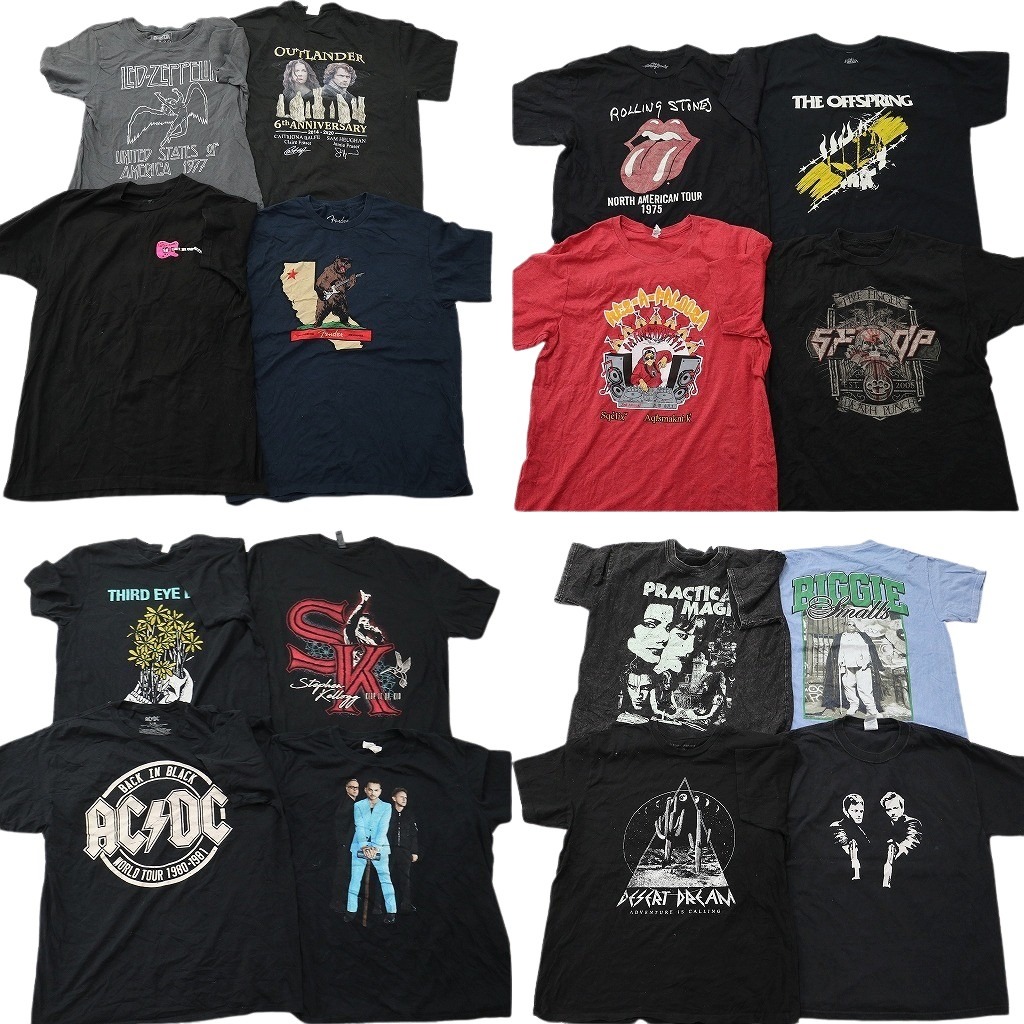 古着卸 まとめ売り 音楽・バンド Tシャツ 16枚セット ( メンズ L ) BIGGIE AC/DC ローリングストーンズ 人物 中古 古着 NF7722|YAMAHISA USEDCLOTHINGSHOP