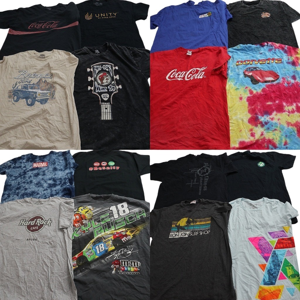 古着卸 まとめ売り 企業 Tシャツ 16枚セット ( メンズ XL ) ハードロックカフェ M&M's バッキーズ コカ・コーラ 中古 古着 NF7791｜YAMAHISA USEDCLOTHINGSHOP 14,508円