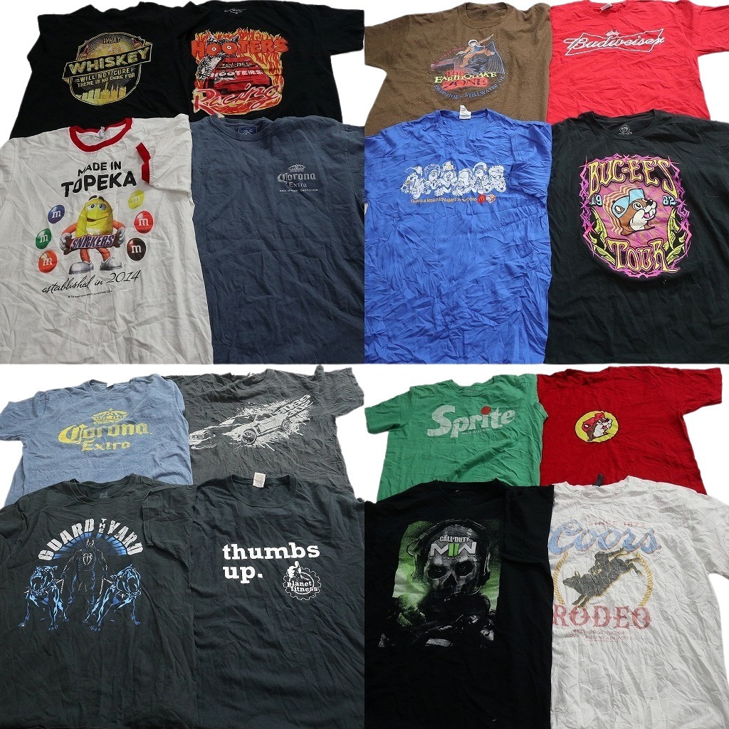 古着卸 まとめ売り 企業 Tシャツ 16枚セット ( メンズ L ) フーターズ バッキーズ スプライト コロナエキストラ 中古 古着 NF7803｜YAMAHISA USEDCLOTHINGSHOP