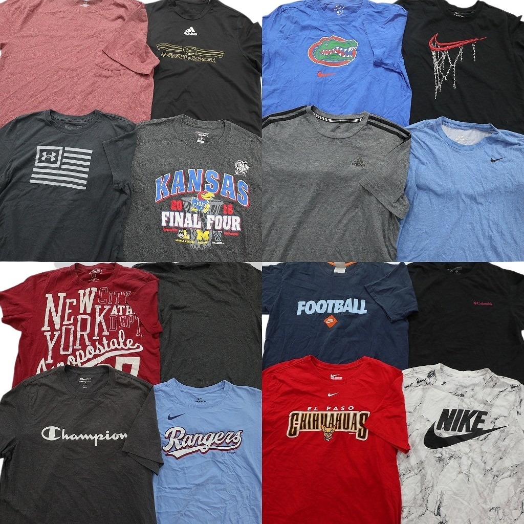 古着卸 まとめ売り ブランドMIX Tシャツ 16枚セット ( メンズ Ｌ ) NIKE アディダス チャンピオン コロンビア 中古 古着 NF7825｜YAMAHISA USEDCLOTHINGSHOP