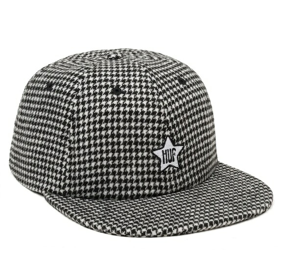 HUF One Star Houndstooth 6 Panel Hat Cap Black キャップ 送料無料