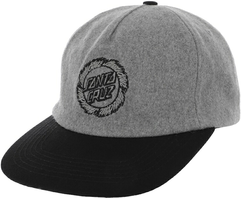 Santa Cruz Flame Ringed Dot Snapback Hat Cap Black/Grey キャップ 送料無料