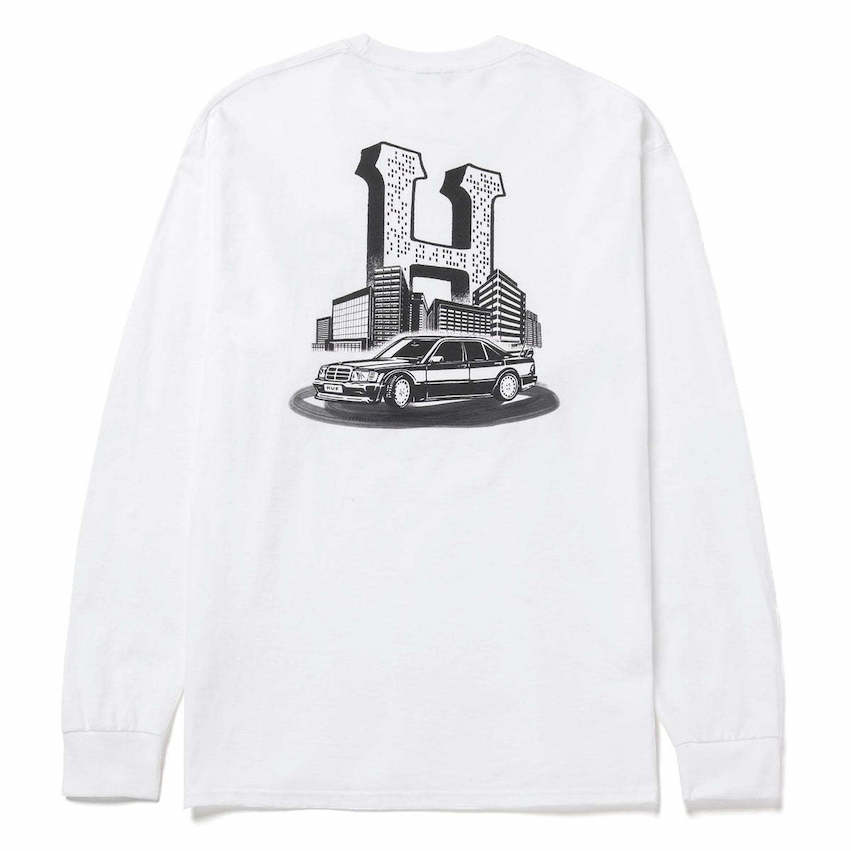 正規品質保証】-HUF Downtown Spinning L/S T-Shirt White XXL T