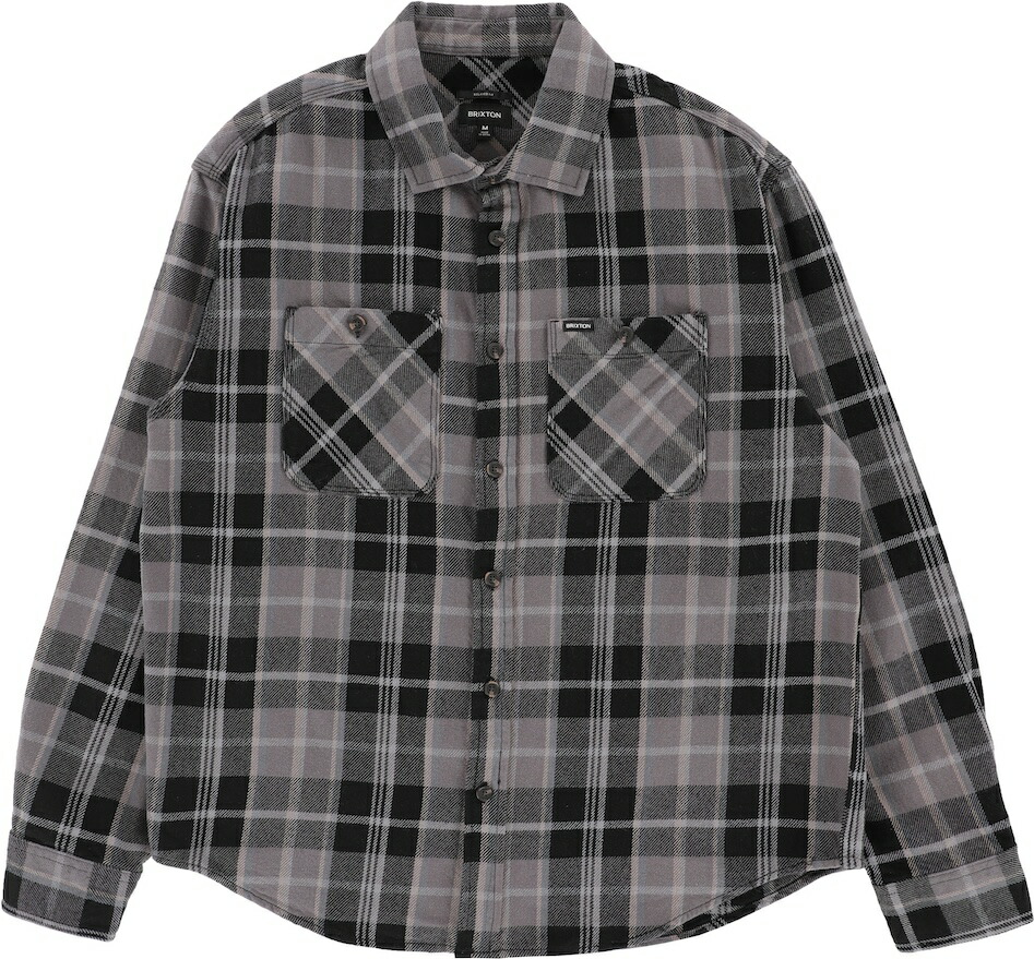 Brixton Vintage Wash Flannel Shirt Black/Charcoal Beige/Slate M フランネルプルオーバー 貨物輸送無料