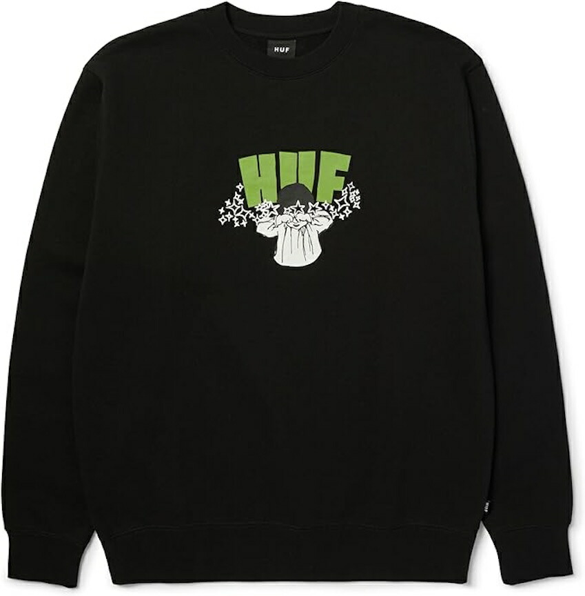 HUF Dazed Crewneck Sweatshirt Black M 調教師 貨物輸送無料