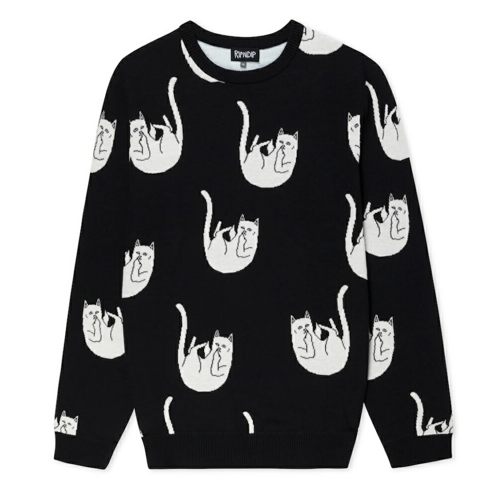 Ripndip Nunch Flippy Knitty Sweater Black セーター Nunch Flippy Knitty Sweater (Black) – RIPNDIP