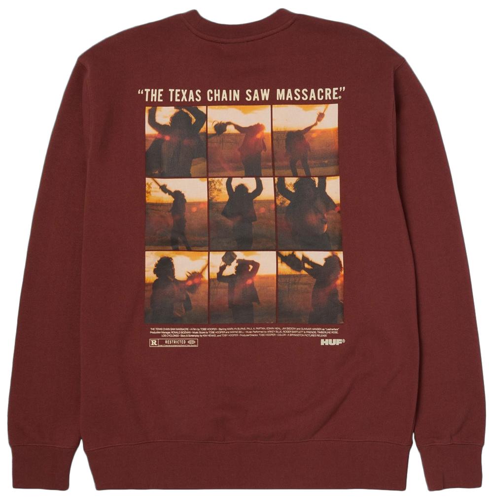 HUF The Texas Chainsaw Massacre Unparalleled Terror Crewneck Sweatshirt Chocolate XL トレーナー 送料無料