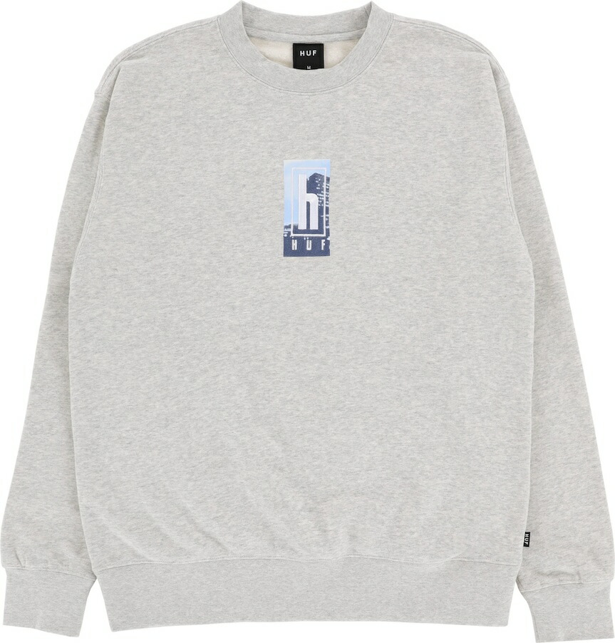 HUF Roads Crewneck Sweatshirt Heather Grey XL 調教師 貨物輸送無料