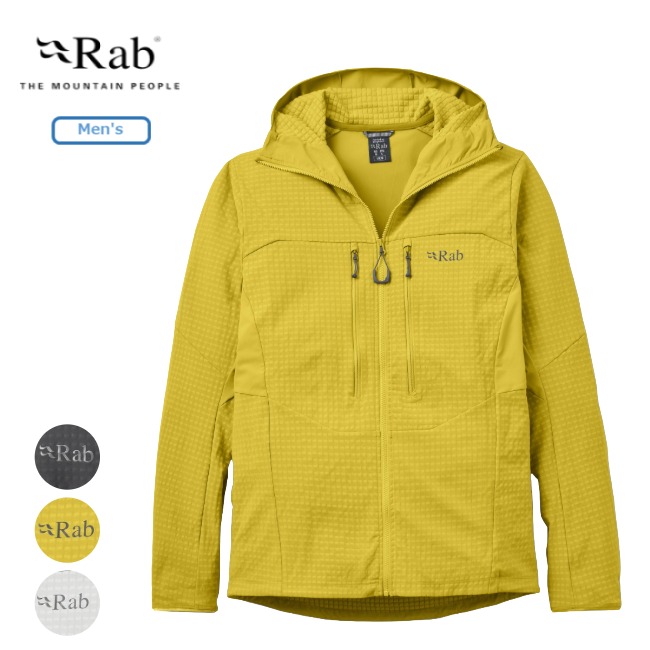 ラブ Rab アセンダー プロ フーディー メンズ Ascendor Pro Hoody Ms ミドルレイヤー フリース ソフトシェル 防風 QDB-87｜GLAGH グラフ