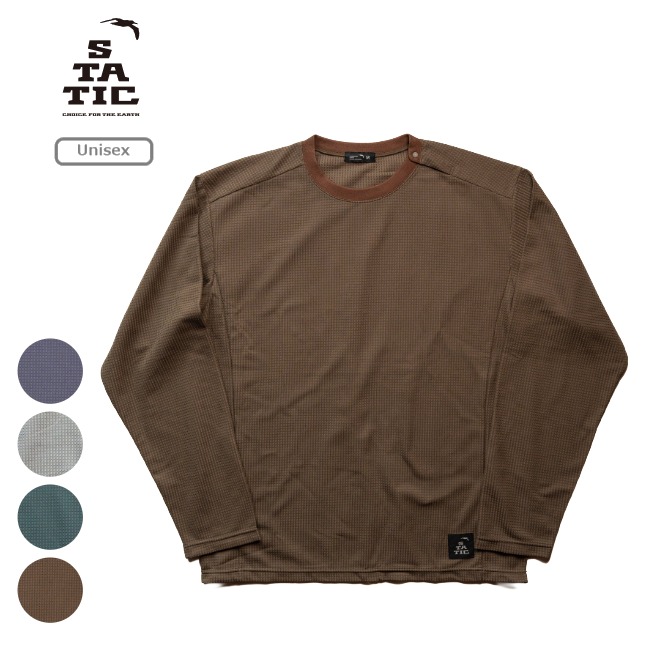 【先着限定最大7,500円OFFクーポン 7/18～】 スタティック STATIC ダブルセル クルー ユニセックス DOUBLECELL CREW Unisex ミッドレイヤー クルーネック ロングスリーブ 34206｜GLAGH グラフ