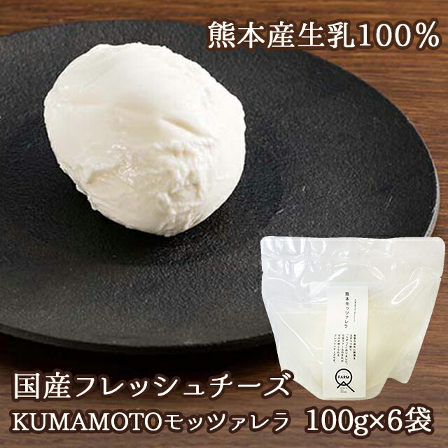 [6袋] KUMAMOTOモッツァレラ 100g×6袋 送料無料 九州 熊本 産直 産地直送 石坂ファーム フレッシュチーズ モッツァレラチーズ 熊本県産生乳100％使用!! MARS マース (357)