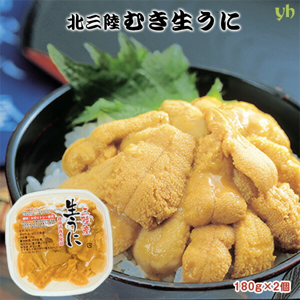【全品P2倍★マラソン限定】三陸産 生うに 180gパック×2個 水揚げ次第新鮮発送！ ミョウバン未使用 送料無料 2025年初物 岩手県 洋野町種市産 計360g