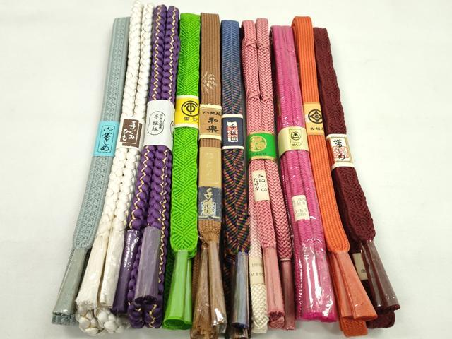 平和屋着物●和装小物 帯締め10本セット 高麗組 唐組 笹浪組 御岳組 白鳳流 礼装用 松坂屋扱い 金糸 逸品 未使用 CABF7274ju