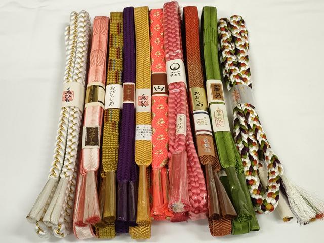 平和屋着物●和装小物　帯締め10本セット　礼装用　組紐　笹浪組　金糸　京王・鈴乃屋扱い　逸品　未使用　DABD7117zzz｜平和屋