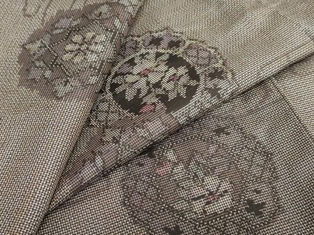 平和屋着物●本場大島紬 9マルキ エ霞花絵皿文 正絹 逸品 未使用 DABC2583ud|平和屋