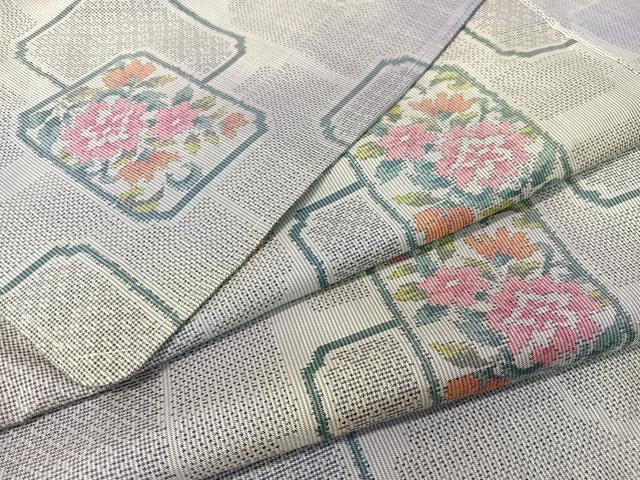 平和屋着物●本場大島紬 7マルキ 総絣 色紙花文 正絹 逸品 未使用 CABB5134vp|平和屋