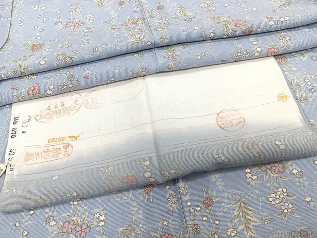 長閑やかさ屋お召しもの＊夏物 小紋 絽 顕花植物文 反端付き添い人 正絹 珠玉 CABH5566xi