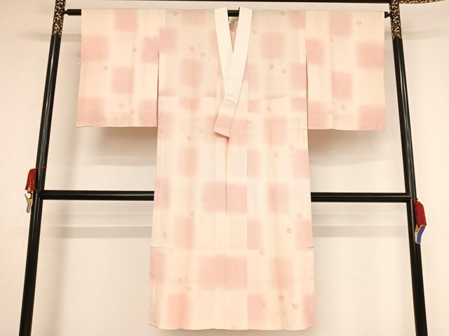平和屋本店□上質な長襦袢 無双仕立て 鈴舞桜地紋 暈し染め